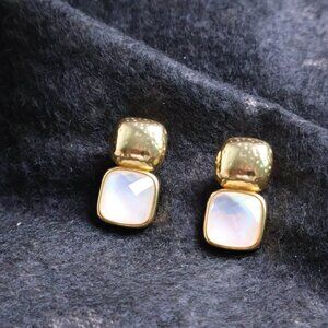 Julie Vos Catalina Gold Earrings Clear Crystal